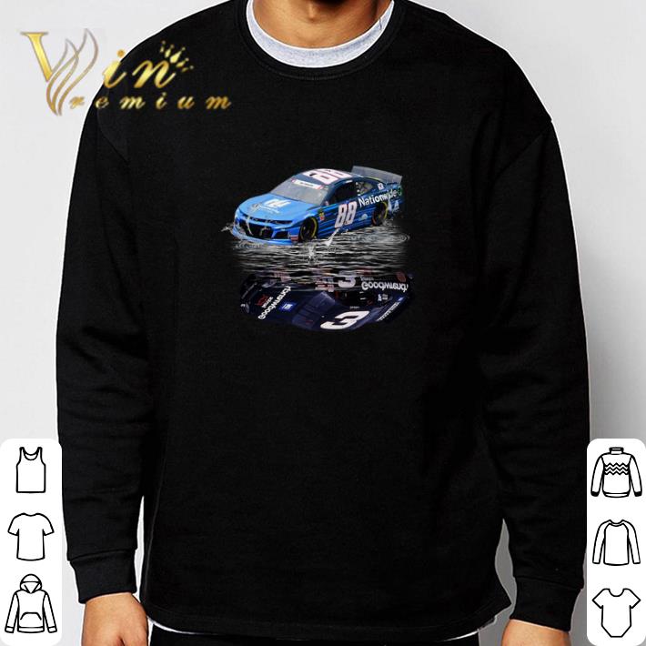 Top Dale Earnhardt Jr. car water mirror reflection shadow shirt