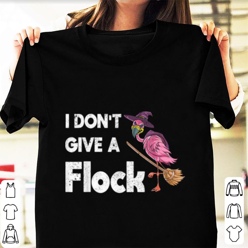 Top Halloween Flamingo Witch Funny Gift Flock Women shirt
