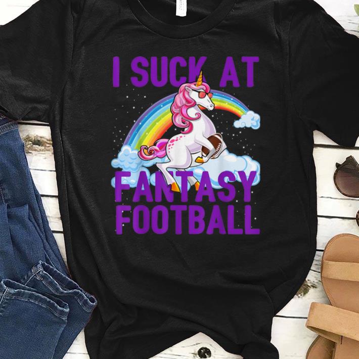 Top I Suck at Fantasy Football Unicorn Sunglass Rainbow shirt