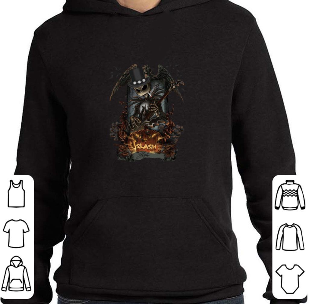 Top Jack Skellington Smoking Slash Pumpkin Signature Halloween shirt