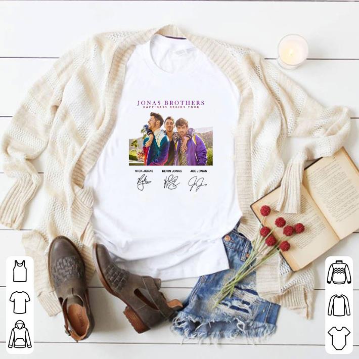Top Jonas Brother happiness begins tour signatures shirt