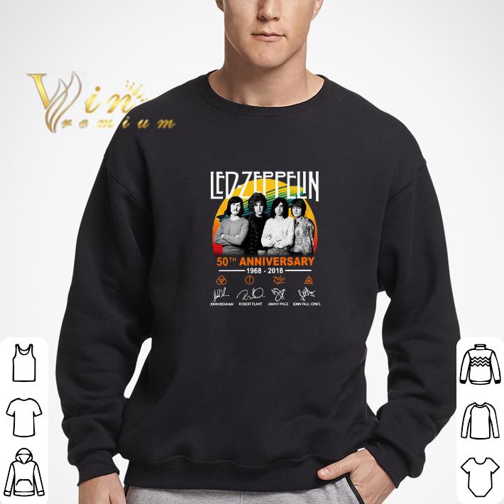 Top Led Zeppelin 50th anniversary 1968-2018 signatures shirt