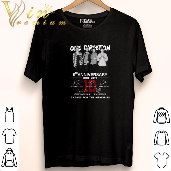 Top One Direction 9th anniversary 2010-2019 thanks for the memories shirt