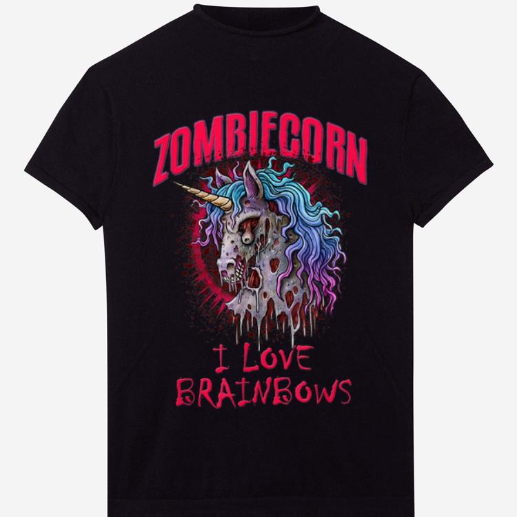 Top Zombie Unicorn I Love Brainbows Halloween shirt