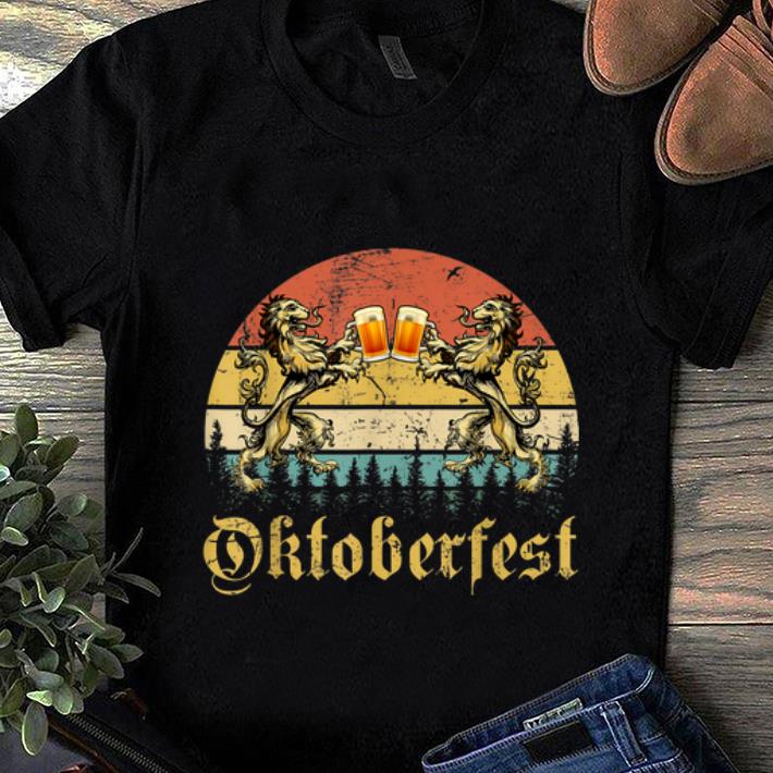Awesome Germany Oktoberfest 2019 Heraldic Lion Drinking Beer Vintage shirt