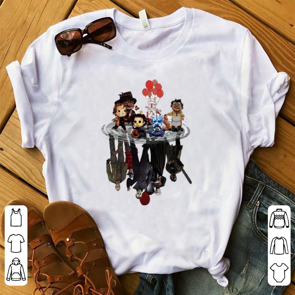 Awesome Horror Movie Characters Water Mirror Reflection Halloween shirt