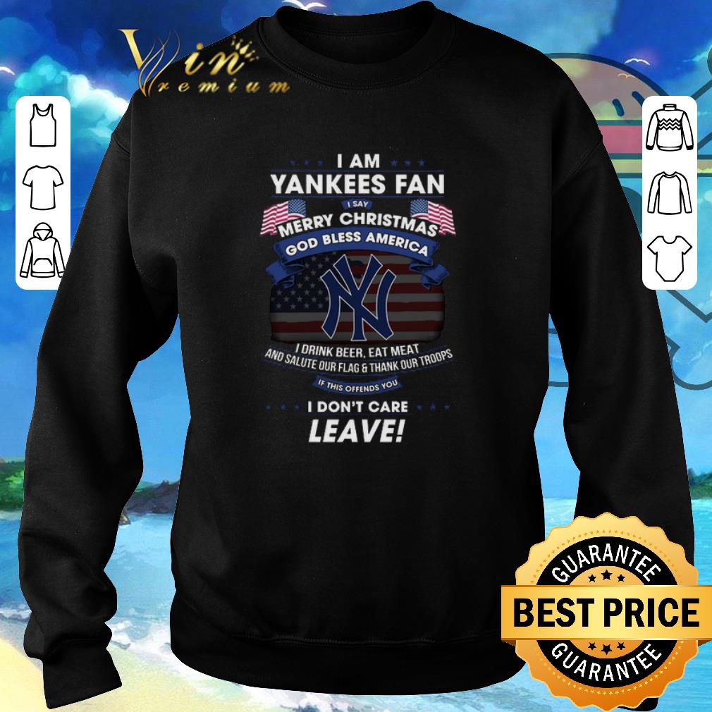 Awesome I am Yankees fan i say Merry Christmas god bless America flag shirt