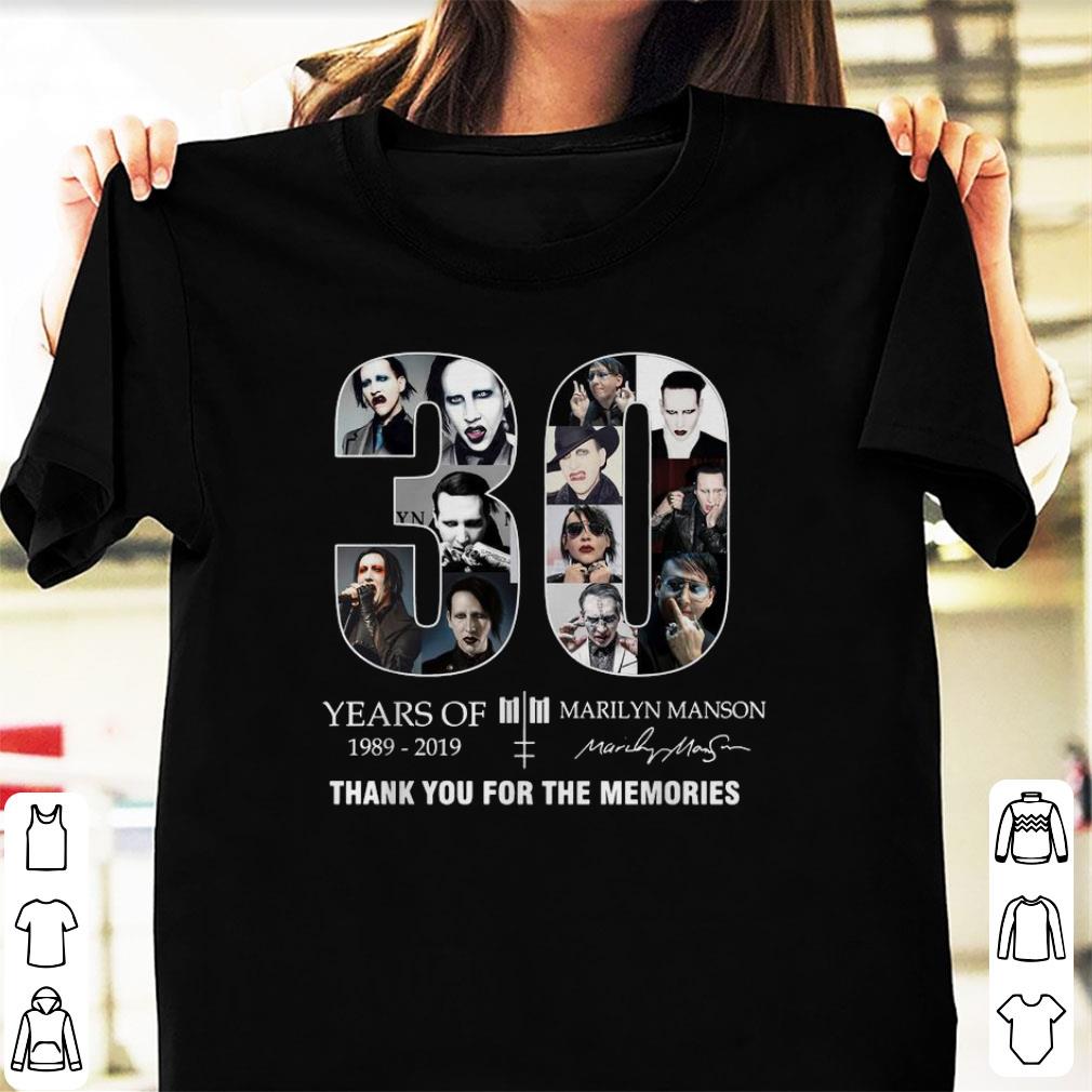 Awesome Marilyn Manson 30 Years 1989-2019 Thank You For The Memories shirt