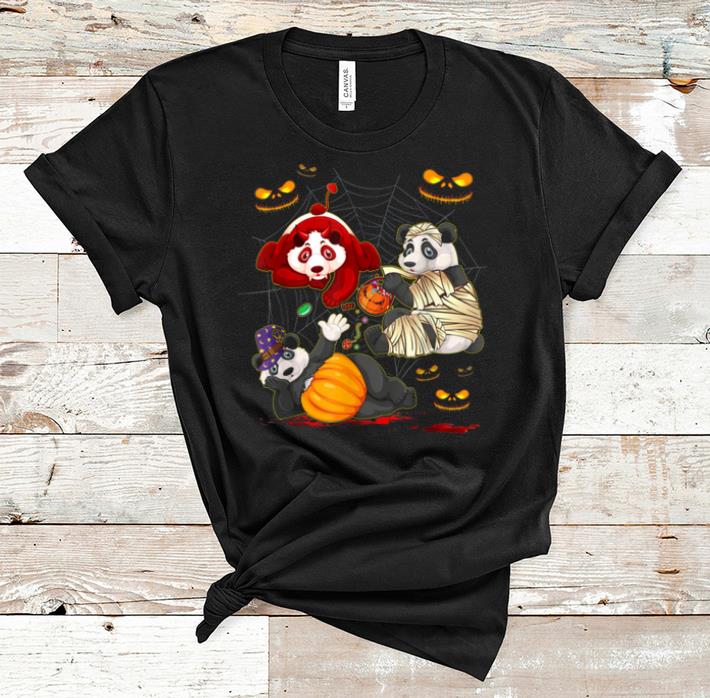 Awesome Panda Happy Halloween Cute Mummy Witch Pumpkin shirt