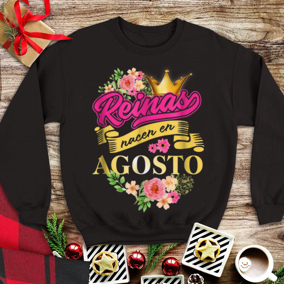 Awesome Reinas Nacen En Agosto Cumpleanos Camiseta shirt