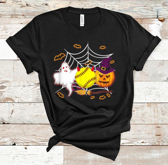 Awesome Softball Pumpkin Ghost Halloween Halloween Lover shirt
