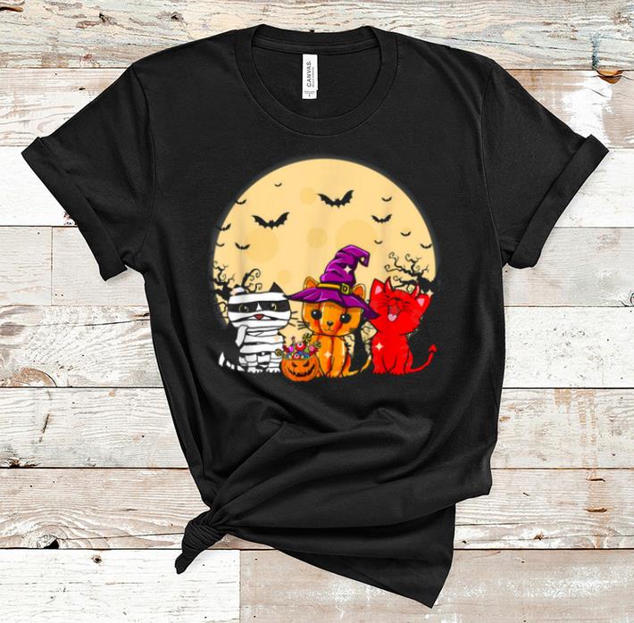 Awesome Three Cats Funny Halloween Gifts For Women shirt