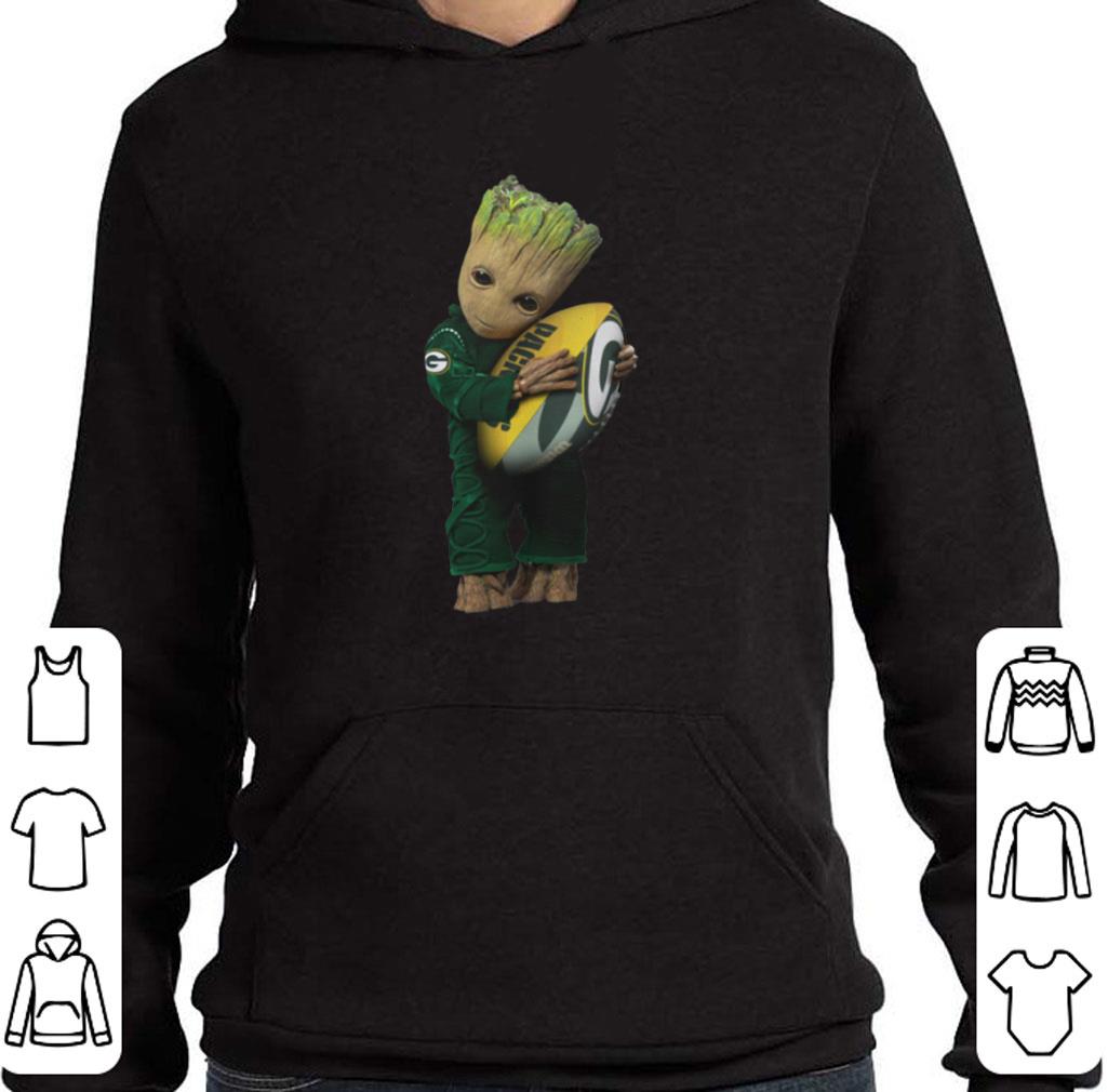 Baby Groot hug rugby ball Green Bay Packers shirt 6 Baby Groot hug rugby ball Green Bay Packers shirt