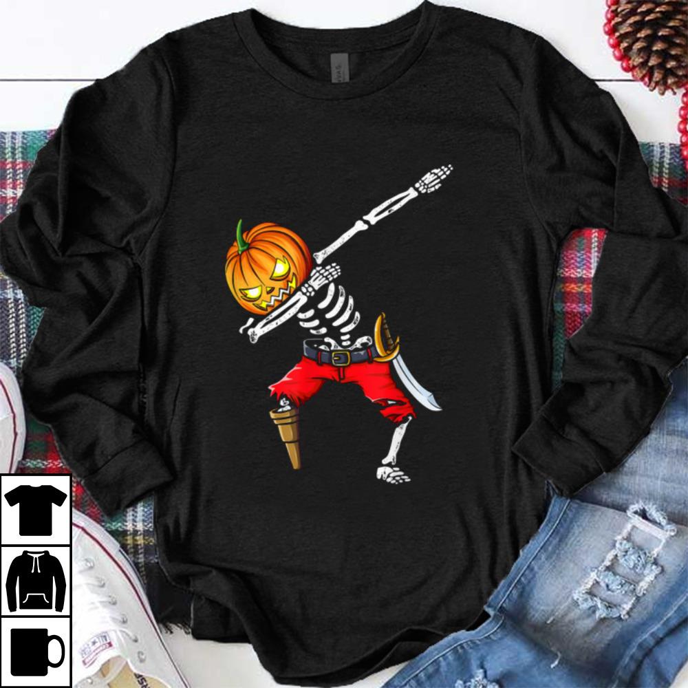 Dabbing Pumpkin Skeleton Pirate Lover Funny Halloween shirt