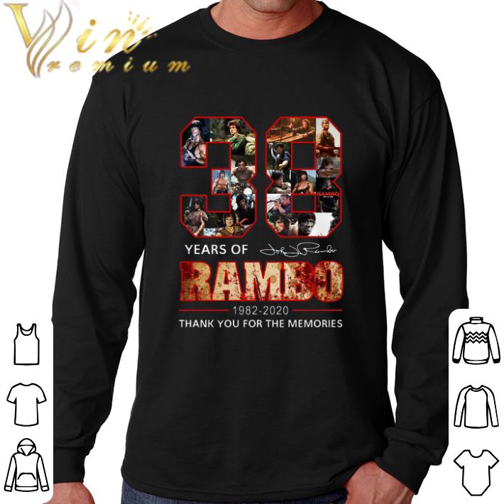 Funny 38 Years Of Rambo 1982-2020 Signature Thank You For The Memories shirt