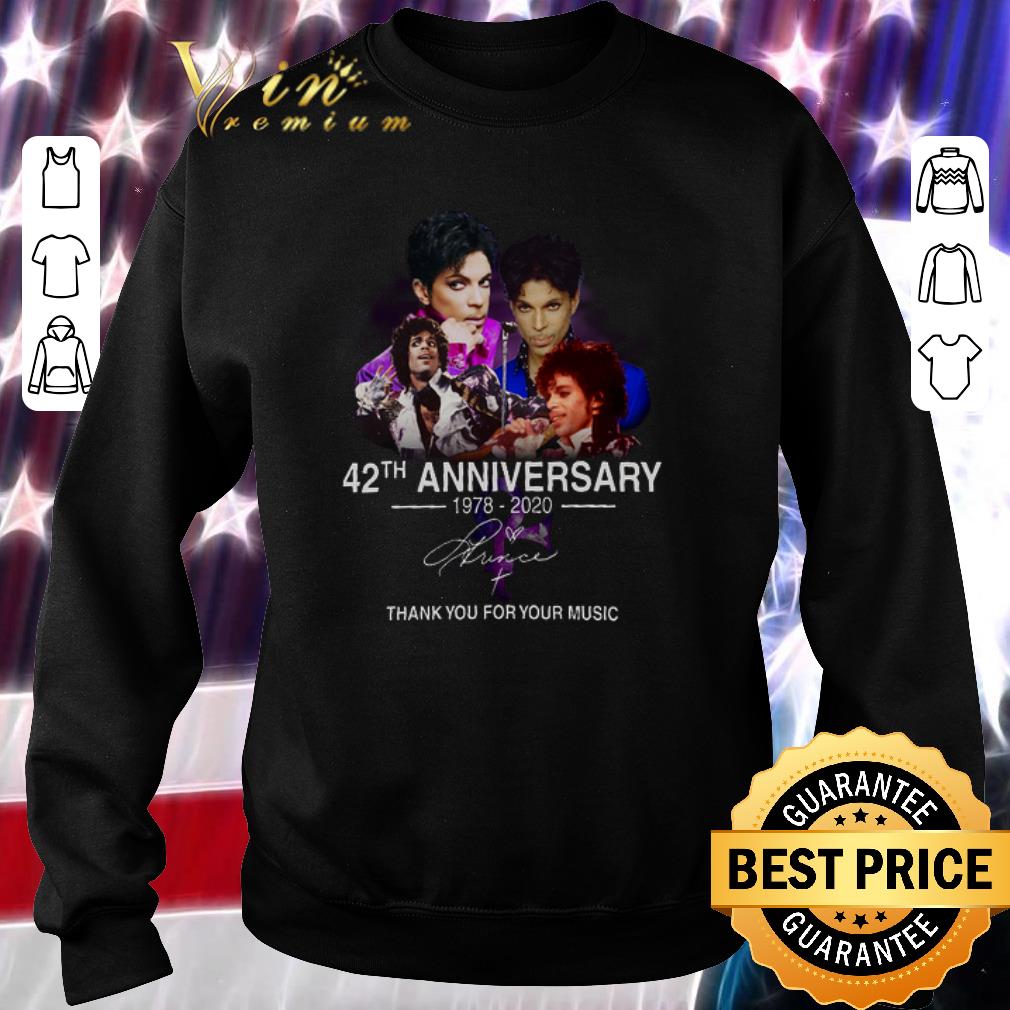 Funny 42th anniversary 1978-2020 Prince thank you for your music shirt