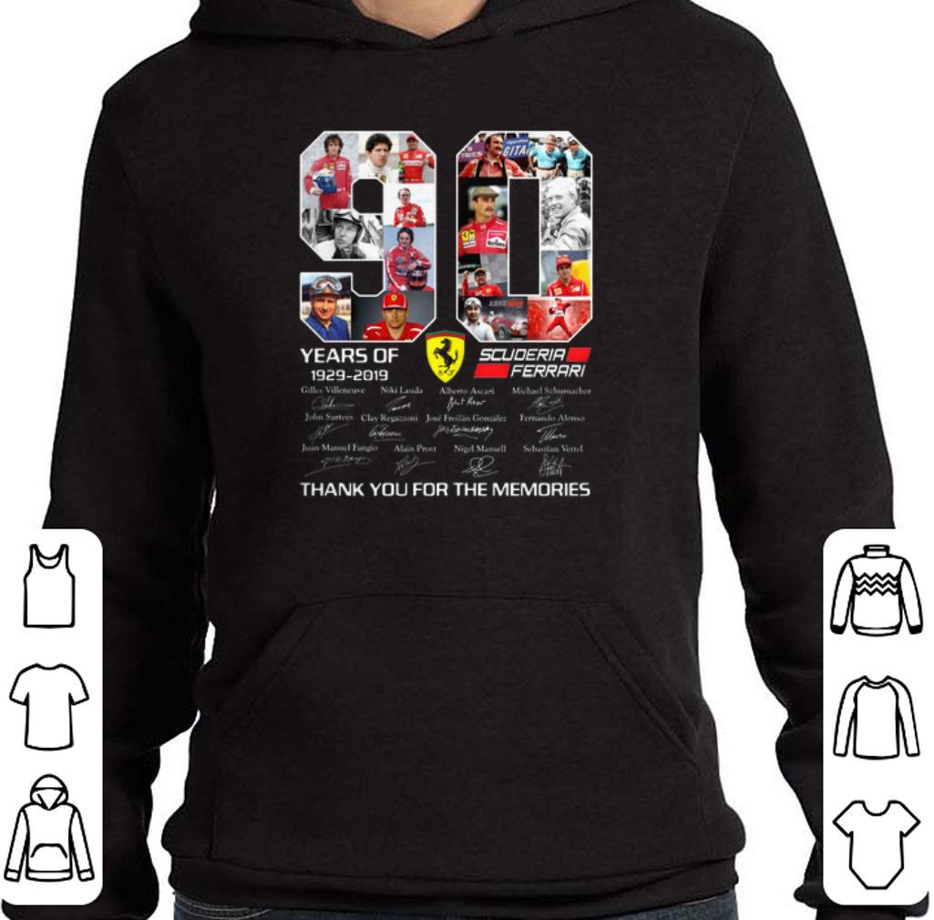 Funny 90 Years Of Scuderia Ferrari Thank You For The Memories shirt