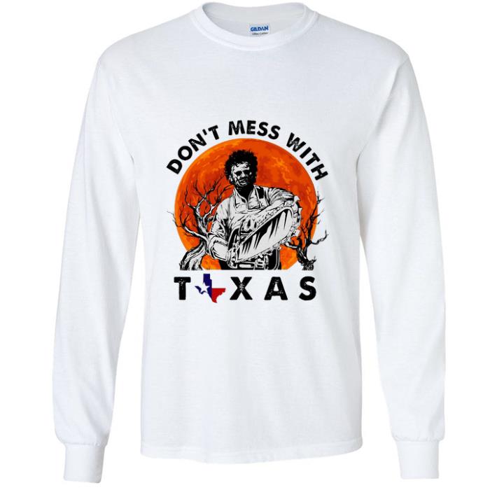 Funny Leatherface Don't mess with Texas sunset shirt sweater