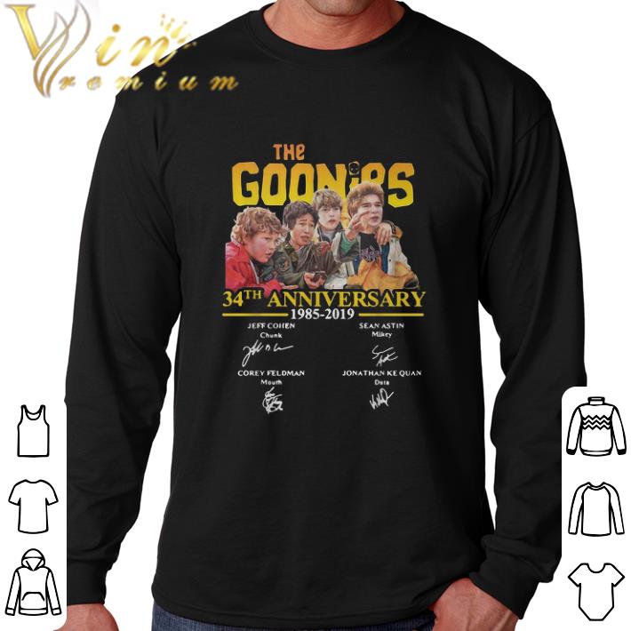 Funny The Goonies 34th anniversary 1985–2019 signatures shirt 6 Funny The Goonies 34th anniversary 1985–2019 signatures shirt