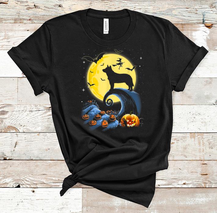 Hot Australian Cattle Dog Moon Pumpkin Halloween Costume shirt