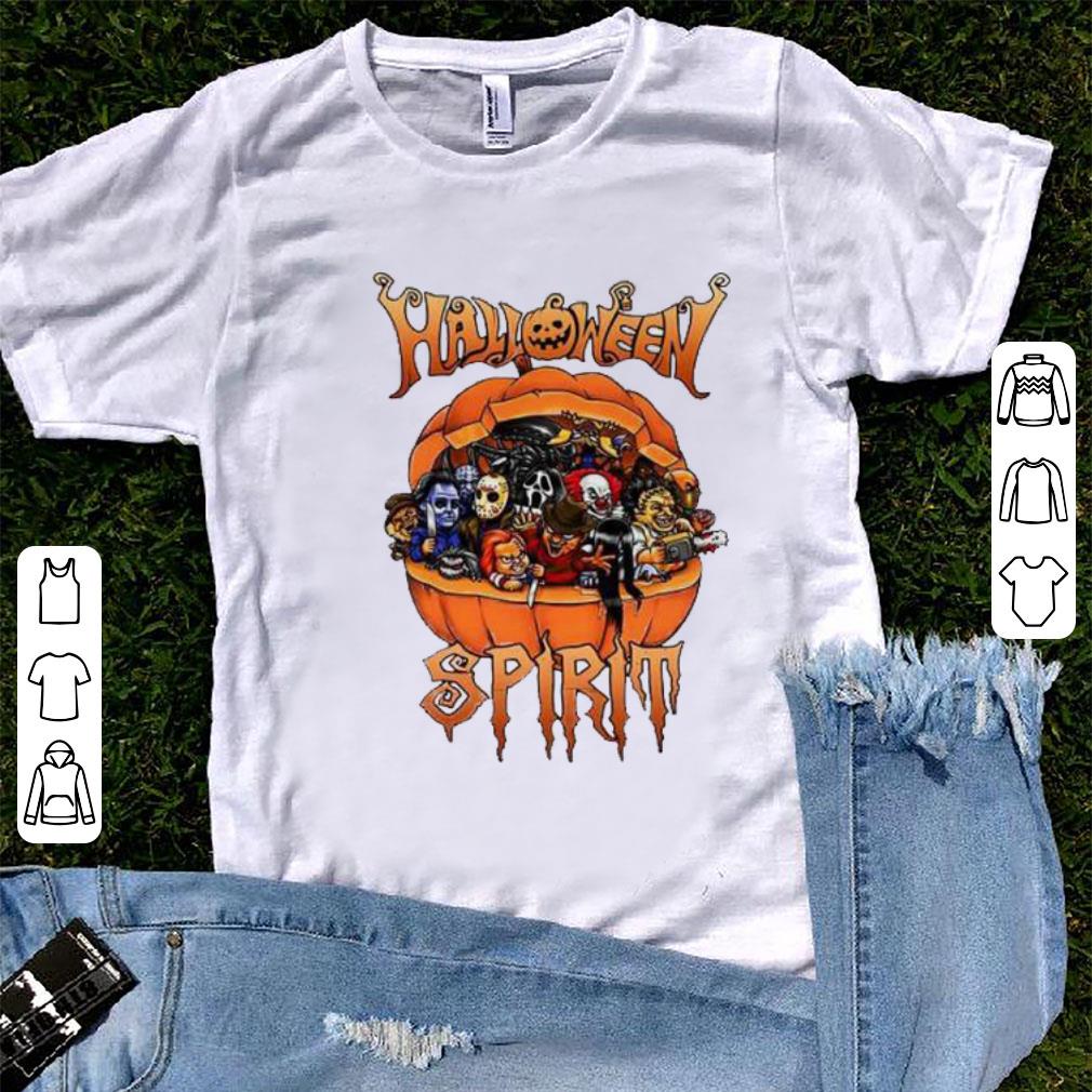 Hot Halloween Spirit Horror Movie Characters In Pumpkin shirt