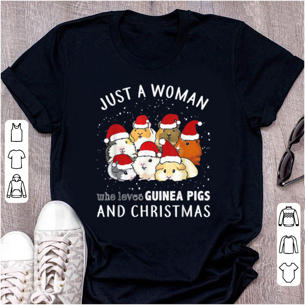 Hot Just A Woman Who Loves Guinea Pigs And Christmas shirt