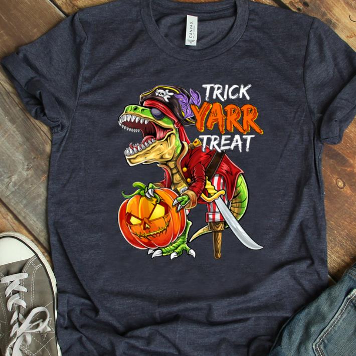 Hot Pirate Dinosaur Halloween Pumpkin Jack-O-Lantern Kids shirt