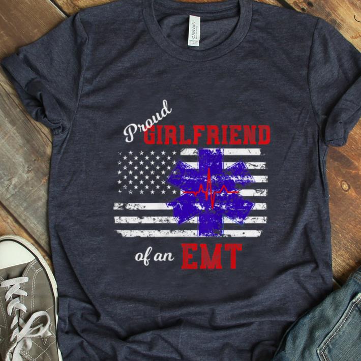  Hot Proud Girlfriend of an EMT America Flag shirt