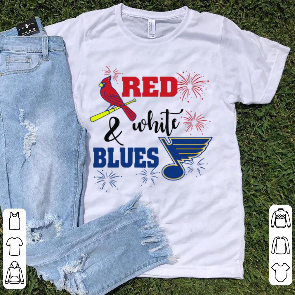Hot White Blues St. Louis Blues And St. Louis Cardinals Red shirt