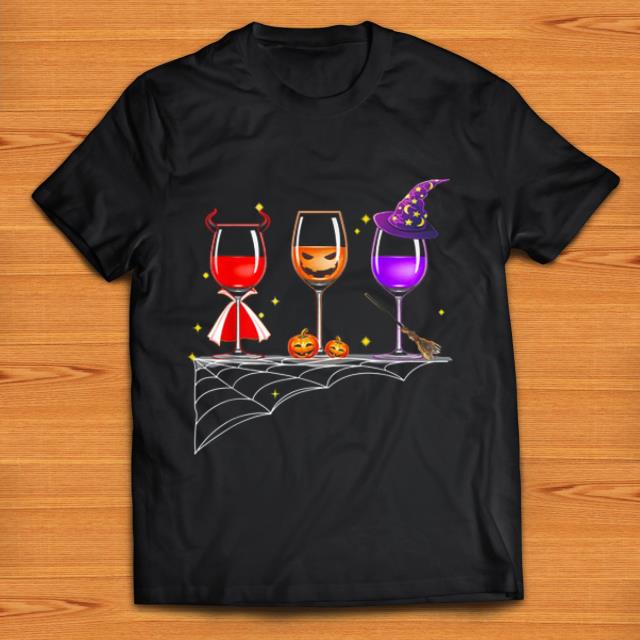 Hot Wine Glass Of Witchcraft Halloween Tshirt Funny shirt