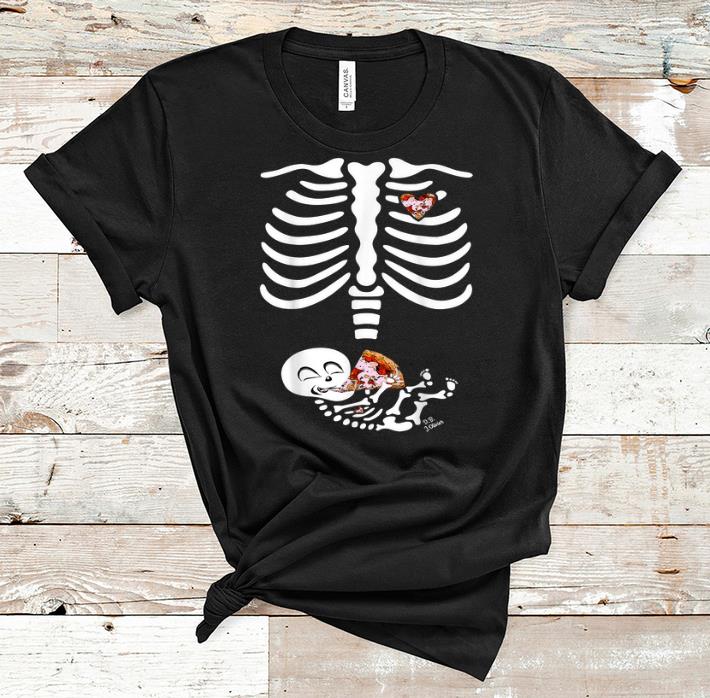 Nice Baby Sekeleton With Slice Pizza Halloween Pizza Lover shirt