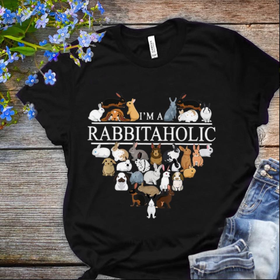  Nice I'm A Rabbit Aholic Heart shirt