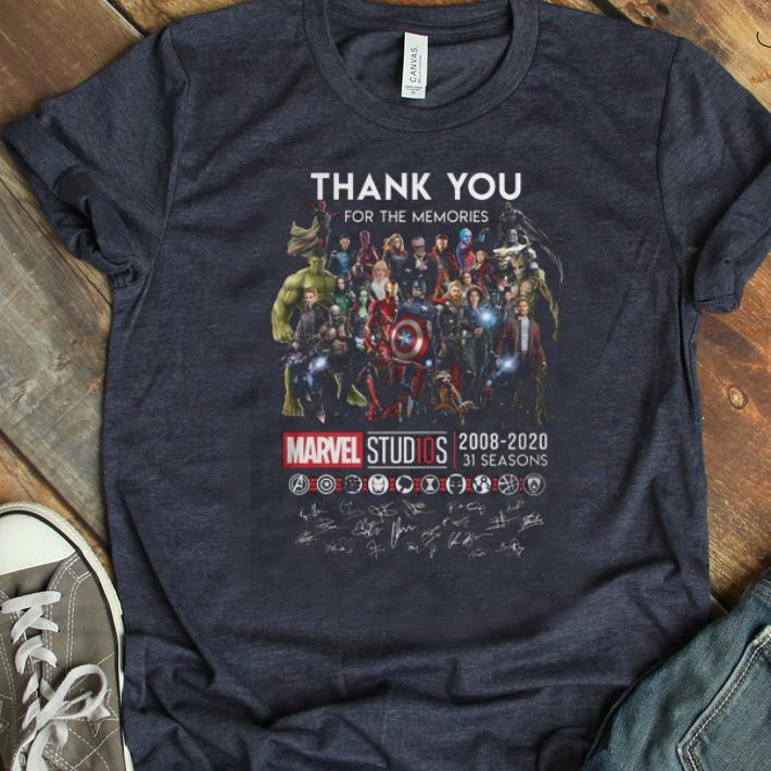 Nice Marvel Studios 2008-2020 Signatures Thank You For The Memories shirt