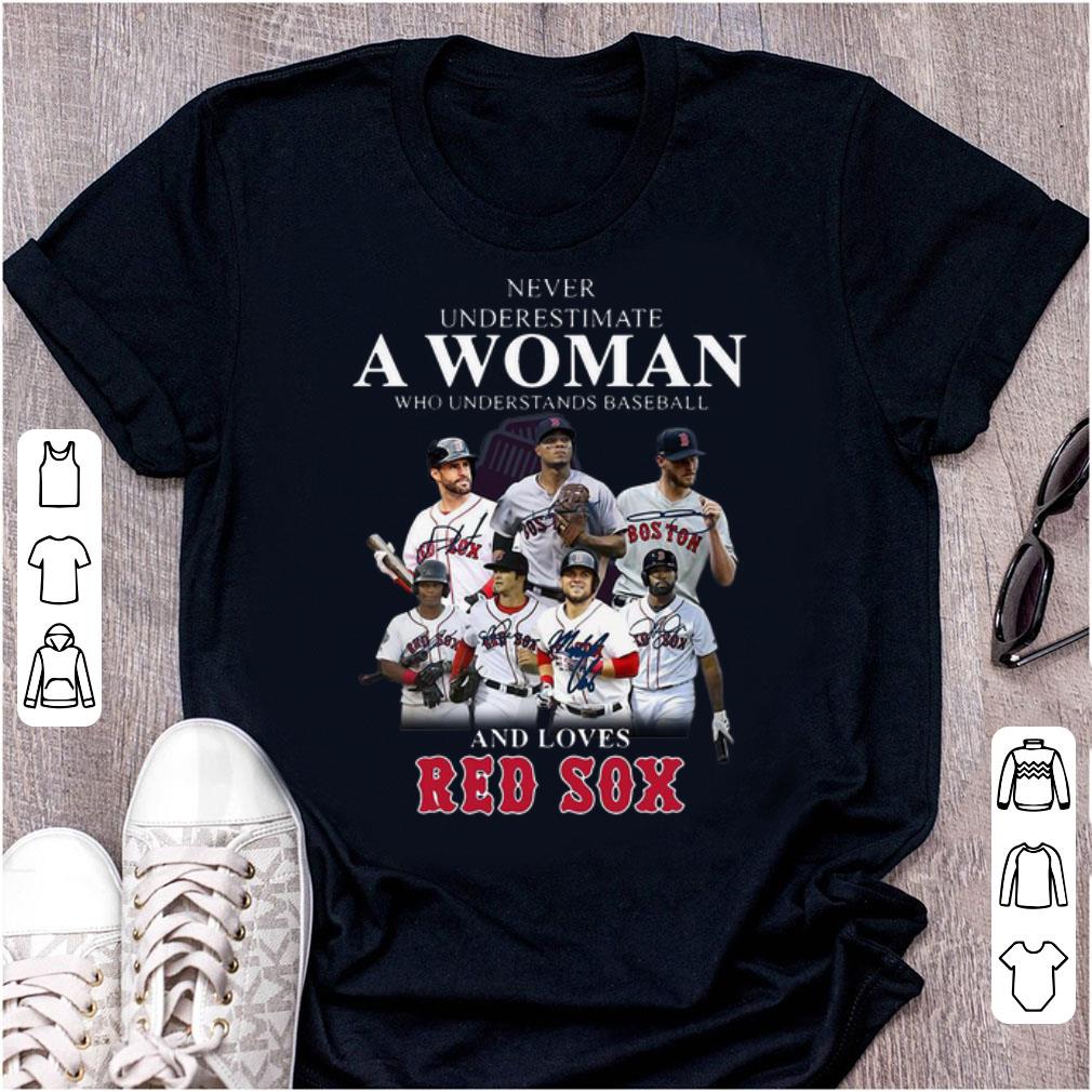 Nice Never Underestimate A Woman Who Loves Red Sox shirt