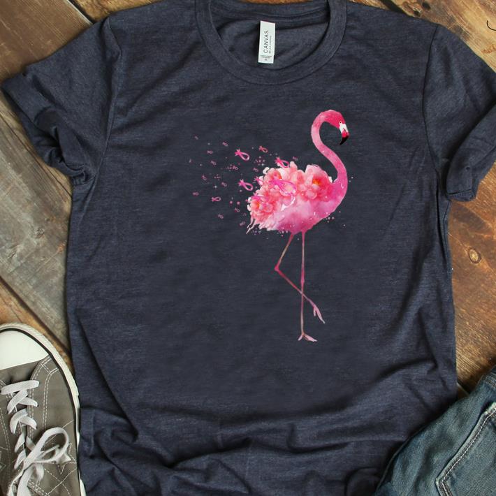 Nice Pink Ribbon Breast Cancer Awareness Flamingo Flower shirt