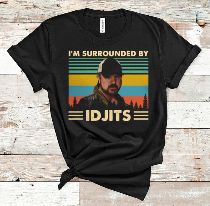Nice Vintage Crowley Supernatural I'm Surrounded Idjits shirt