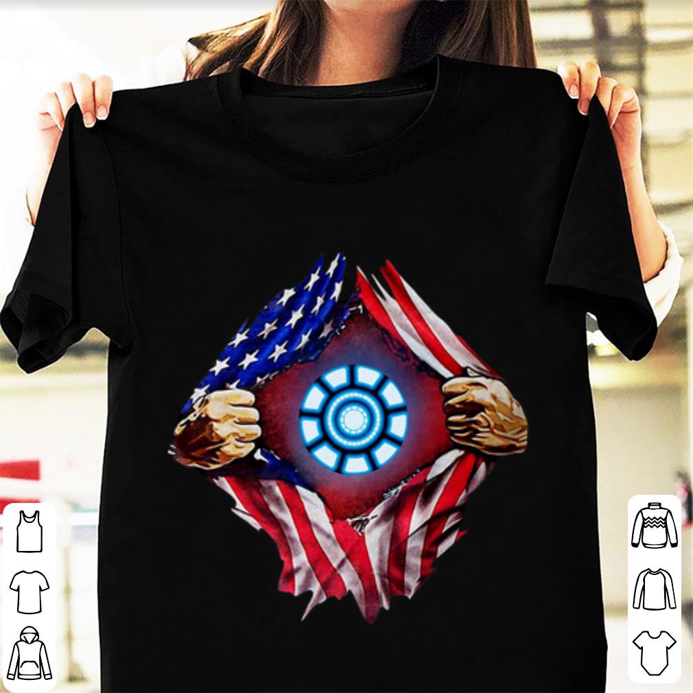 Official American flag Iron Man Arc Reactor shirt