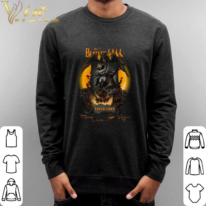 Official Jack Skellington The Beatles since 1957 Signatures shirt 6 Official Jack Skellington The Beatles since 1957 Signatures shirt