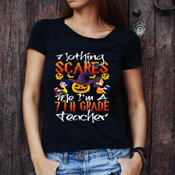 Official Teacher 7th Grade Hat Witch Pumpkin Funny Halloween shirt
