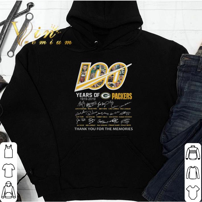 Original 100 years of Green Bay Packers 1919-2019 signatures shirt