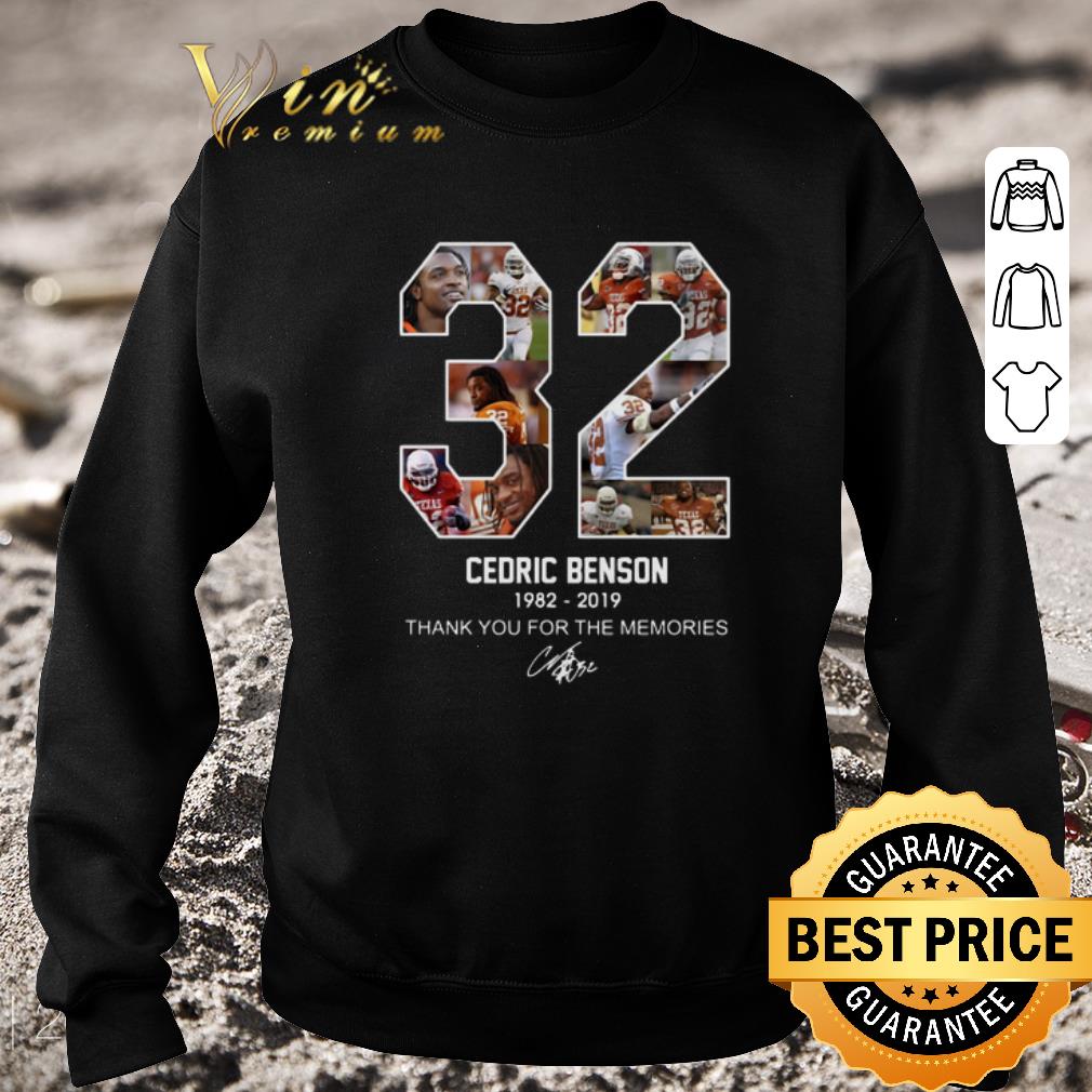 Original 32 Cedric Benson 1982-2019 Thank You For The Memories Signature shirt