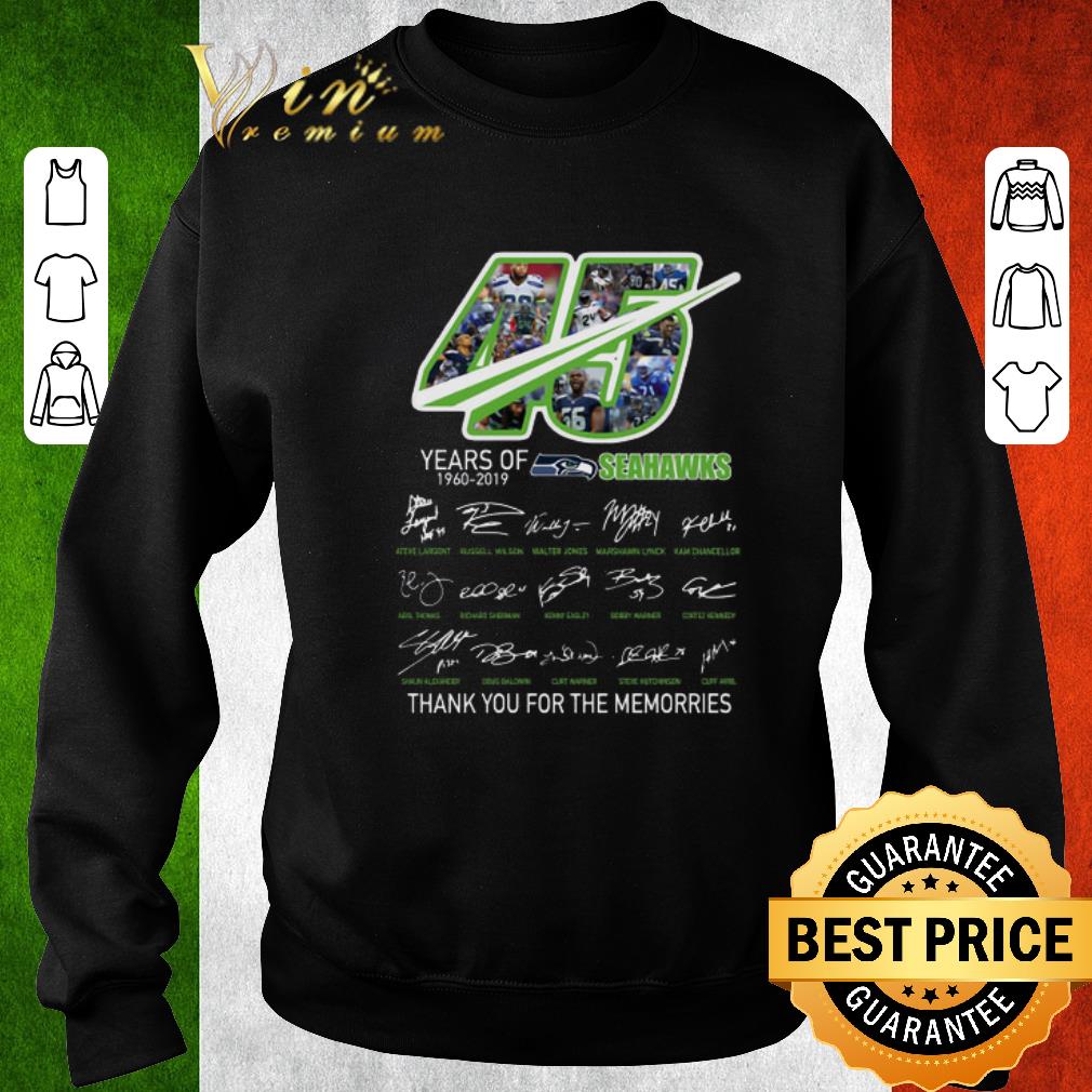 Original 45 Years Of Seahawks 1960-2019 thank you for the memories shirt 6 Original 45 Years Of Seahawks 1960-2019 thank you for the memories shirt