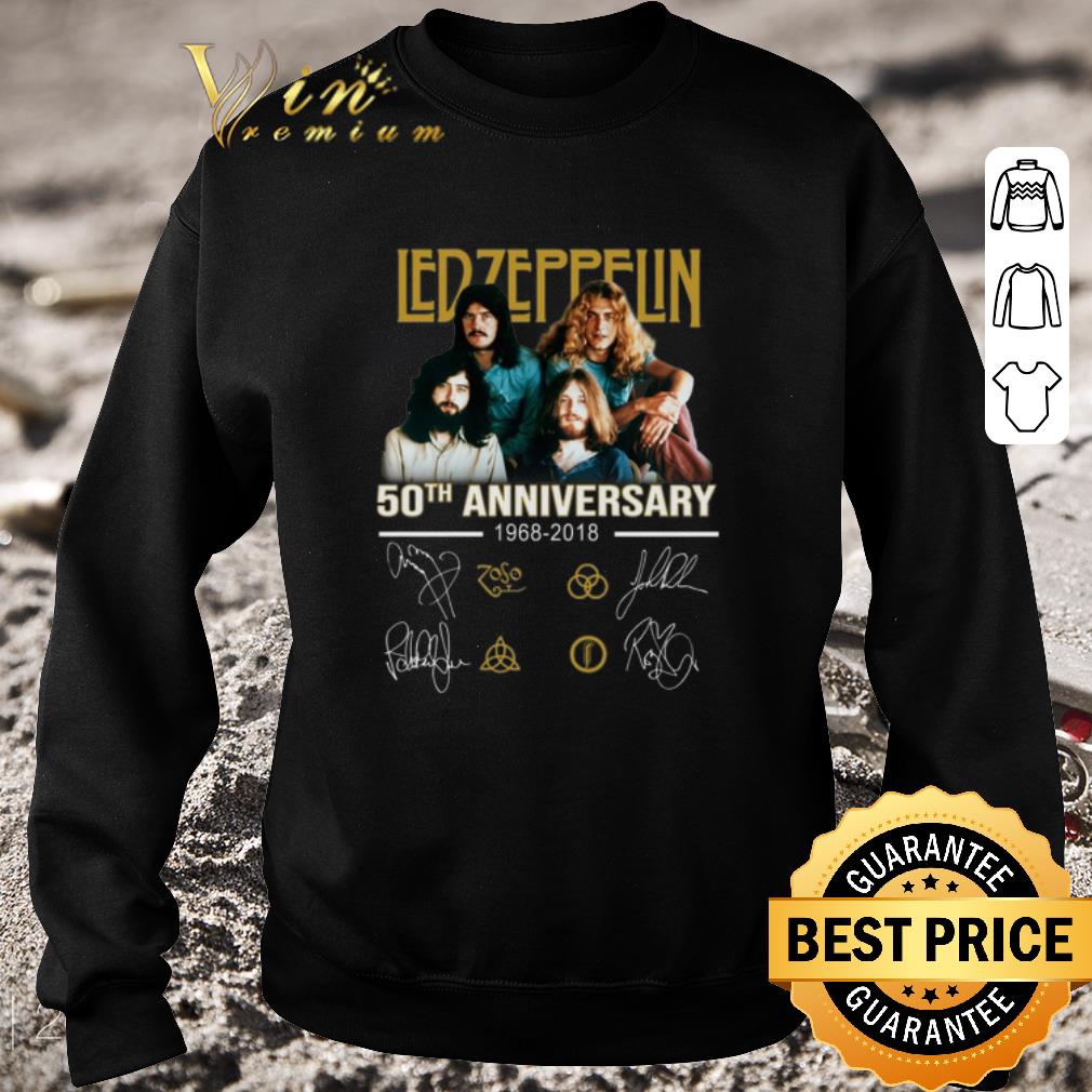 Original 50th anniversary Ledzeppelin 1968-2018 signatures shirt 6 Original 50th anniversary Ledzeppelin 1968-2018 signatures shirt