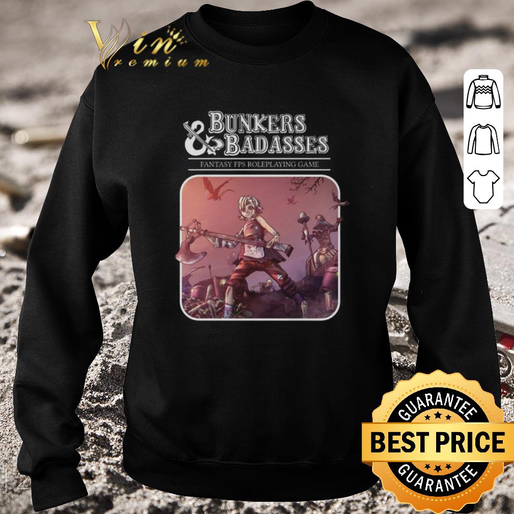 Original Borderlands Bunkers & Badasses Fantasy FPS Roleplaying game shirt