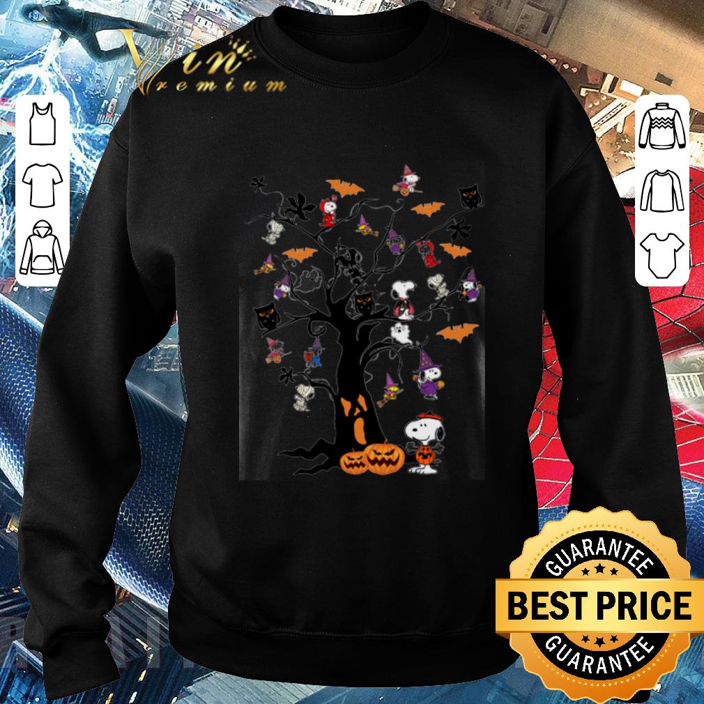 Original Halloween Snoopy Woodstock owl bats ghost Boo on the tree shirt 6 Original Halloween Snoopy Woodstock owl bats ghost Boo on the tree shirt
