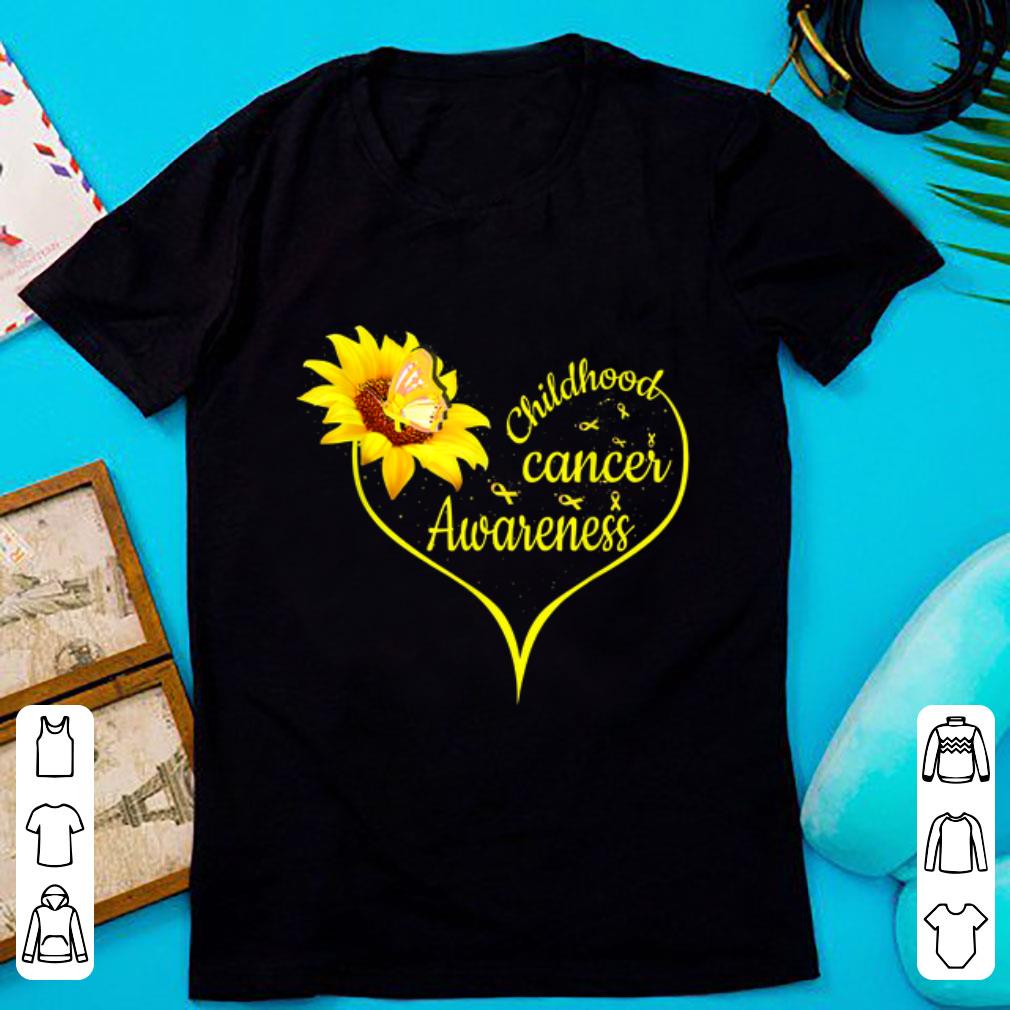 Premium Childhood Cancer Awareness Flower Butterfly Gold Ribbon shirt
