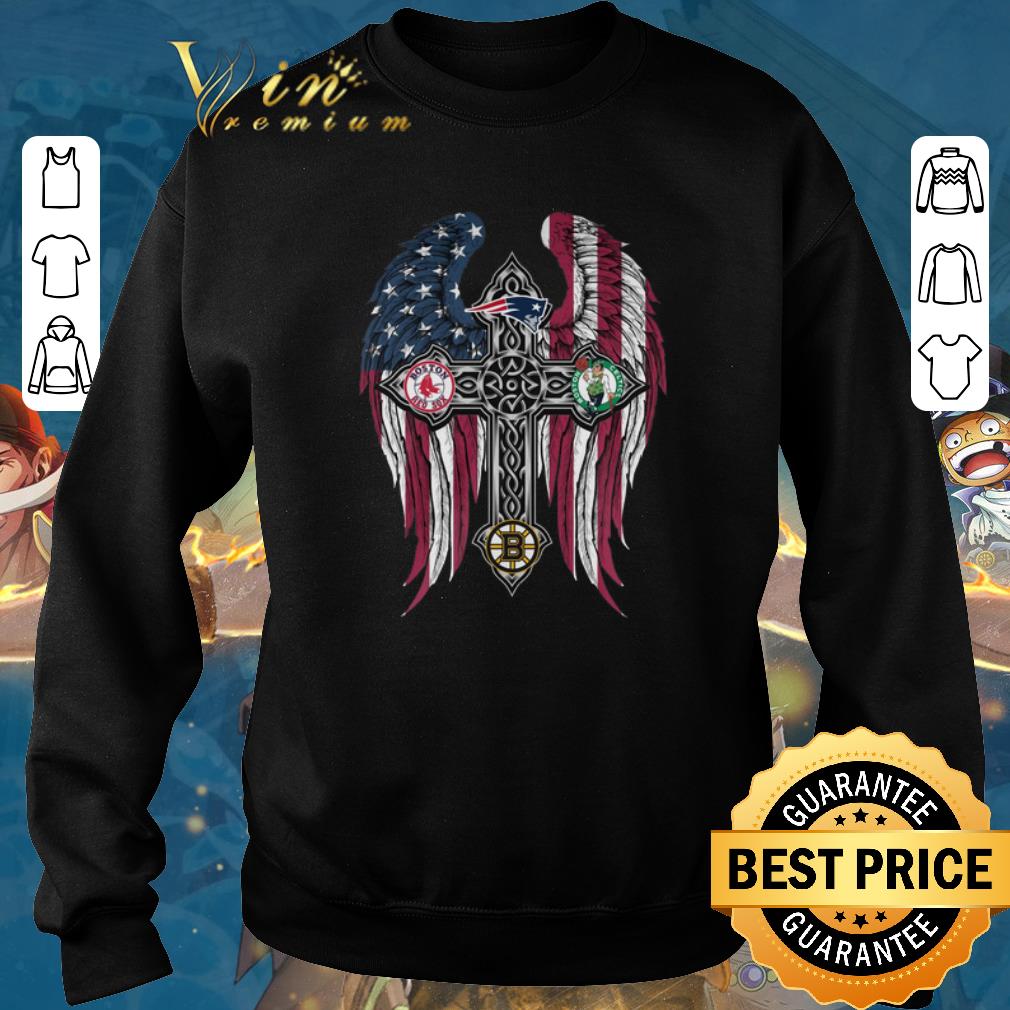Premium Cross wings New England Patriots Boston Bruins Red Sox Celtics shirt 6 Premium Cross wings New England Patriots Boston Bruins Red Sox Celtics shirt