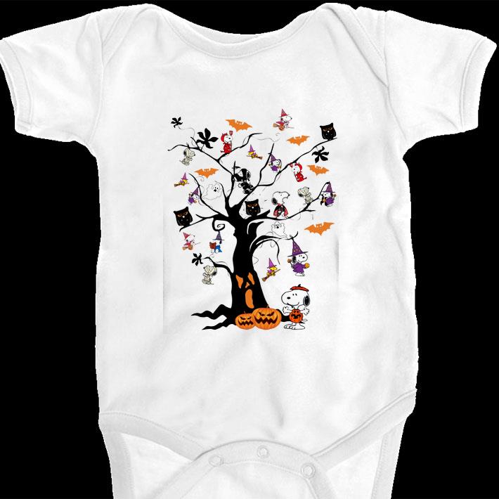 Premium Halloween Snoopy Woodstock owl bats ghost Boo on the tree shirt 6 Premium Halloween Snoopy Woodstock owl bats ghost Boo on the tree shirt