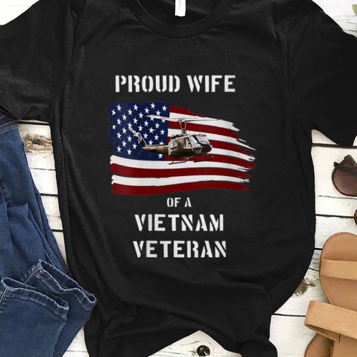  Premium Proud Wife of a Vietnam Veteran Air Force America Flag shirt