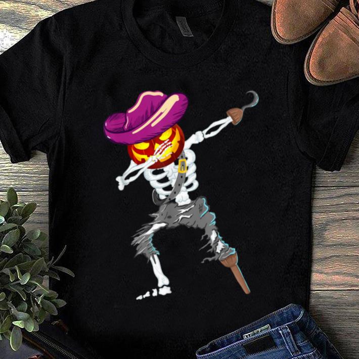 Pretty Halloween Dabbing Skeleton Pumpkin For Boys Kids shirt